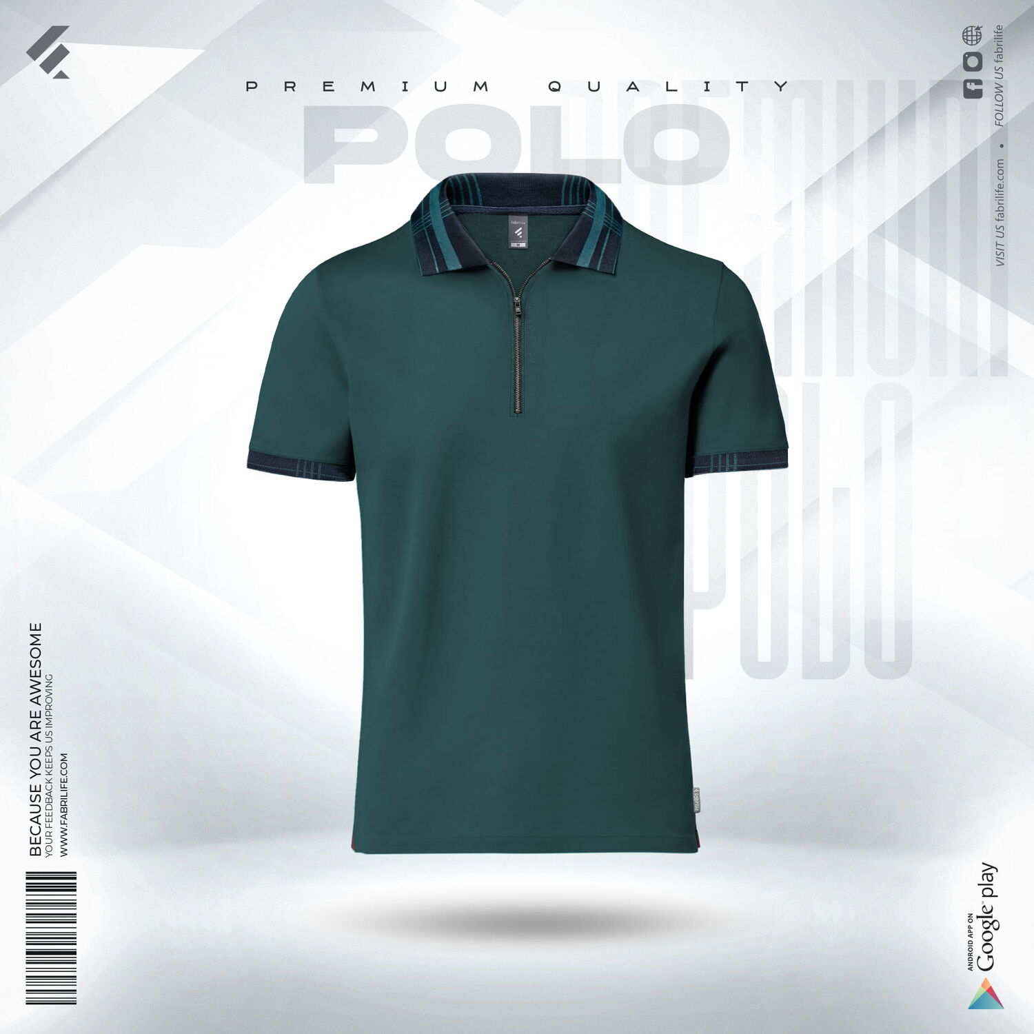 Mens Premium Platinum Polo - Sterling